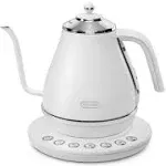 DeLonghi KBOE1230J-W Electric Cafe Kettle with Temperature Setting Function, 1.0 L (1.0 L) White