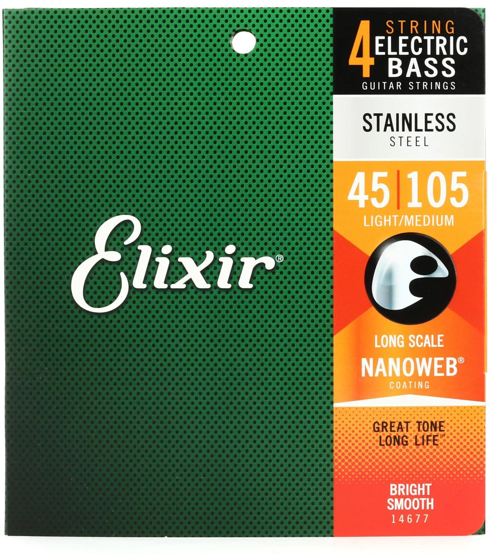 Elixir NanoWeb Stainless Steel Electric Bass Strings | American Musical Supply