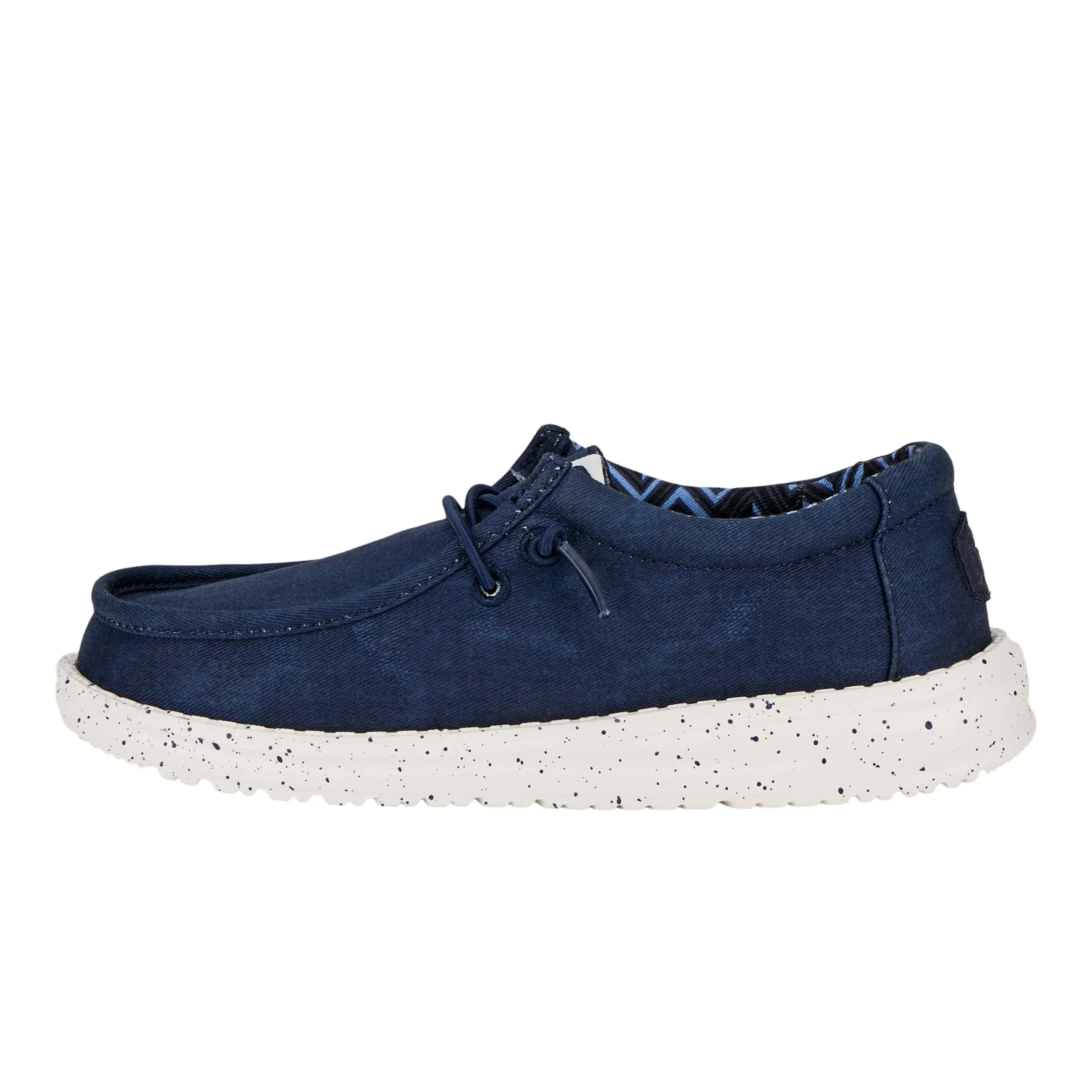 HEYDUDE | Big Kids' Shoes | Wally Youth Stretch Canvas - Navy | Size 2