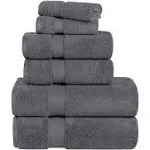 Superior ZT 6 PC SET GR Zero Twist Cotton Towel Set - Grey; 6 Pieces