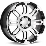 Vision Warrior 375 Wheel 16x8 6x139.7 Gloss Black Machined Face 0mm