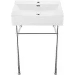 Swiss Madison Well Made Forever SM-CS711, Claire 24" Ceramic Console Sink In Glossy White Basin