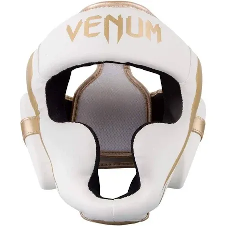 Venum Elite Headgear-White/Gold - One Size - Venum