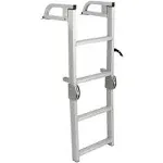 RecPro Marine Pontoon Boat 4 Step Folding Boarding Aluminum Ladder AL-C4