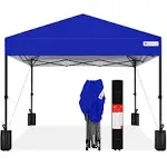 Best Choice Products 10x10ft Easy Setup Pop Up Canopy Instant Portable Tent w/ 1-Button Push, Carry Case - Resort Blue