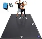 MRO Extra Large Exercise Mat 9' x 6' x 7mm, High-Density Workout Mats for Home Gym Flooring, Non-Slip, Extra Thick Durable Cardio Mat, Ideal for Plyo