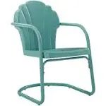 Crosley Furniture Tulip Metal Patio Chair in Blue (Set of 2)