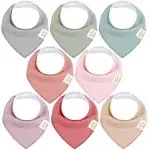 KeaBabies 8-Pack Organic Baby Bandana Bibs