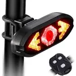 MOMIMO Bike Tail Light with Turn Signals Wireless Remote Control Waterproof Bicycle Rear Light Back USB Rechargeable Ultra Bright Safety Warning