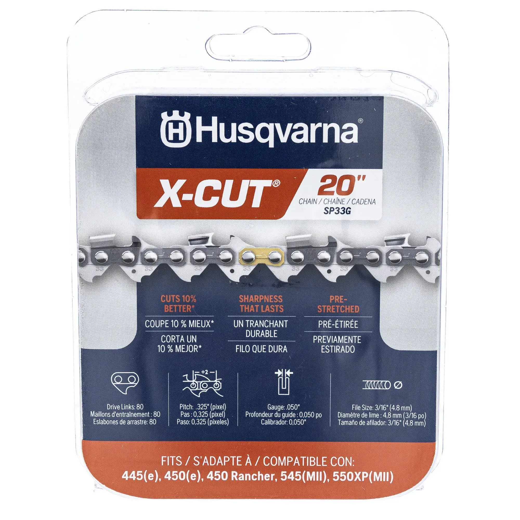 Husqvarna 20" X-Cut Chainsaw Chain SP33G