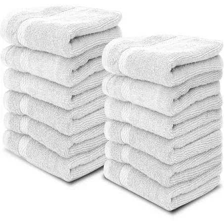 White Classic Luxury Cotton Washcloths