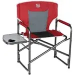 Timber Ridge Lightweight Oversized Camping Chair, Portable Aluminum Directors Chair with Side Table for Outdoor Camping, Lawn, Picnic and Fishing, Su