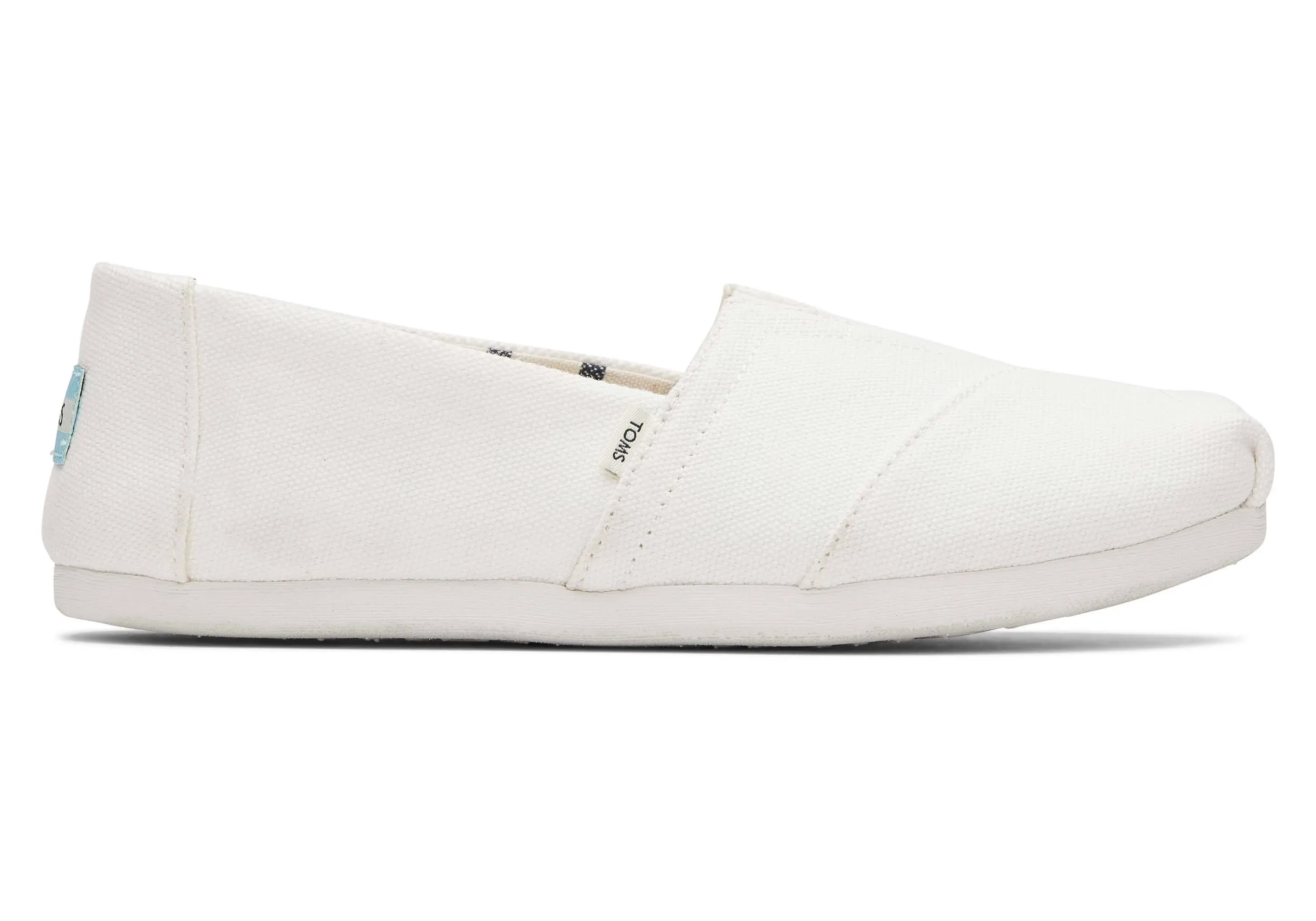 TOMS Womens Alpargata Canvas Slip On Flats Casual - White