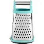 Kitchenaid Box Grater w/ Covered Container 4 Sided Aqua Sky Blue KN300OSAQA New