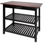 Casual Home Black Wood Base with Wood Top Kitchen Island (20-in x 40-in x 36.5-in) Lowes.com