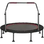 KENSONE 48 in Foldable Mini Fitness Trampoline w/ Adjustable Foam Handle, Black