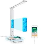 LAOPAO LED Desk Lamp with Wireless Charger, USB Charging Port, Sliding Dimmable