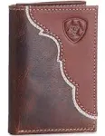 Ariat Leather Two Toned Overlay - Men's Trifold Wallet