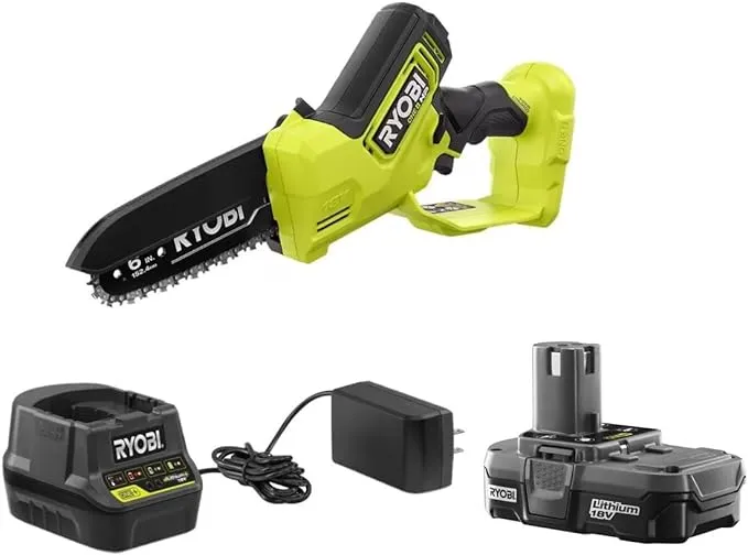 Ryobi 6 in. 18V Compact Brushless Pruning Chainsaw Kit with Battery and Charger