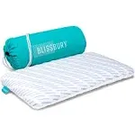 BLISSBURY Cooling Memory Foam Pillow, 2.6 inch Thin, for Stomach & Back Sleeper, Queen size, Removable Cool-Tech Cover, CertiPUR-US Certified