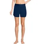 Lands End Sea Blue Sports &amp; Swim Lined Shorts Waist &amp; Zipper Pockets Sz 10/12 MP