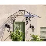 Lily 3 ft. Black/Clear Door and Window Awning