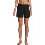 Lands' End Women's Petite 5" Board Shorts with Panty - 4 - Black