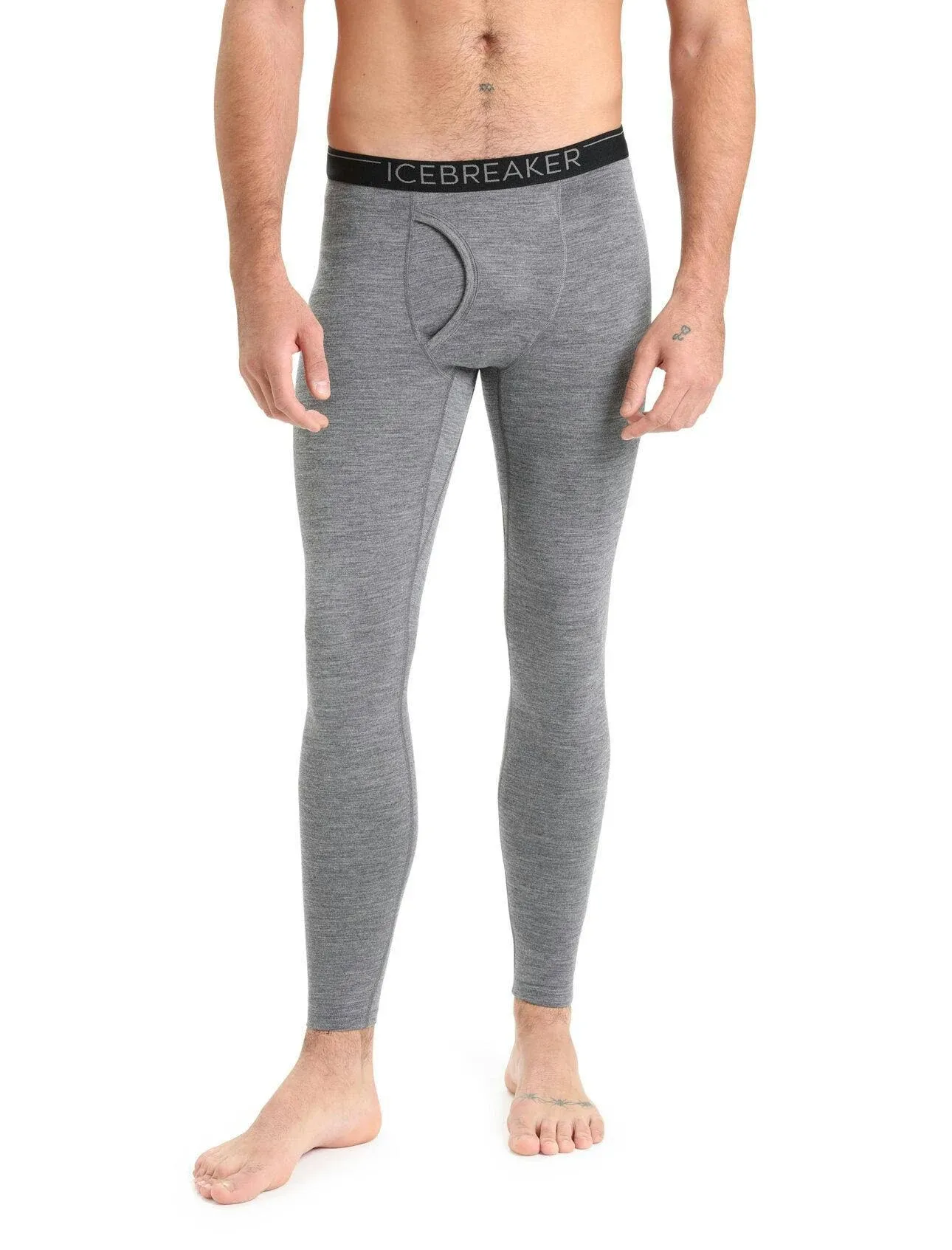 Icebreaker Men's 200 Oasis Leggings with Fly - Gritstone Heather