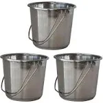 AmeriHome Small Stainless Steel Bucket Set - 3 Piece