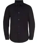 Calvin Klein Boys Slim Fit Solid Stretch Poplin Shirt 20 / Black