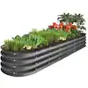 Best Choice Products 8x2x1ft Outdoor Metal Raised Oval Garden Bed, Planter Box for Vegetables, Flowers - Charcoal