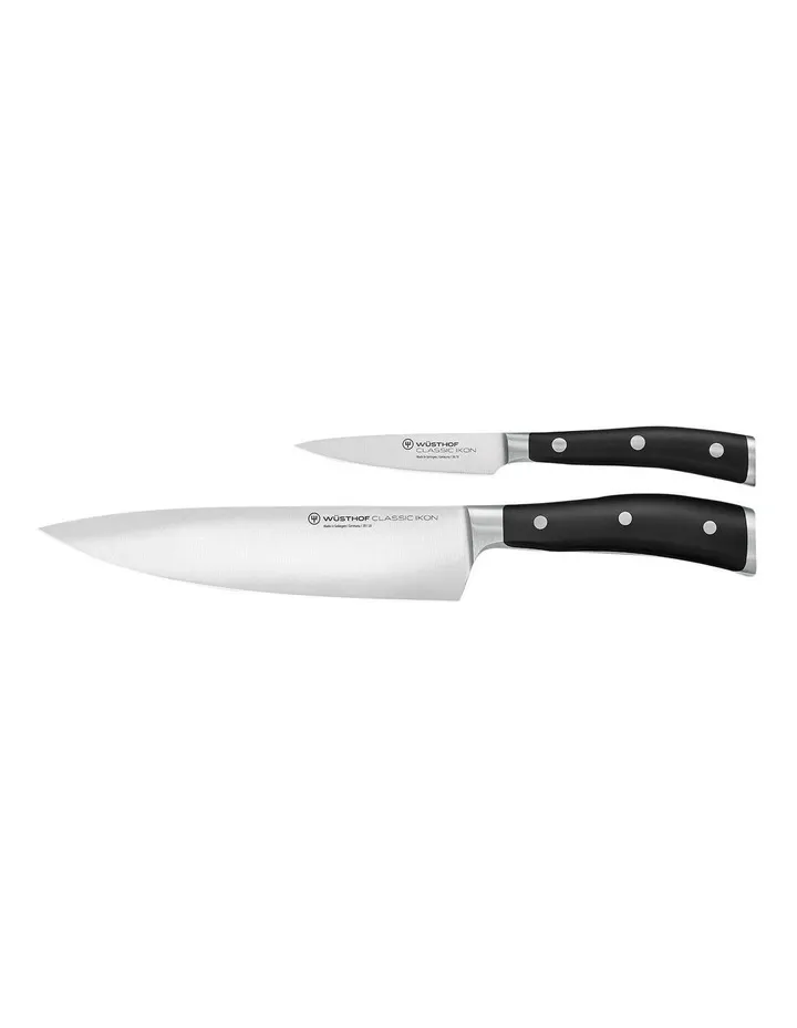 Wusthof Classic Ikon Black Knife Set 2 Piece