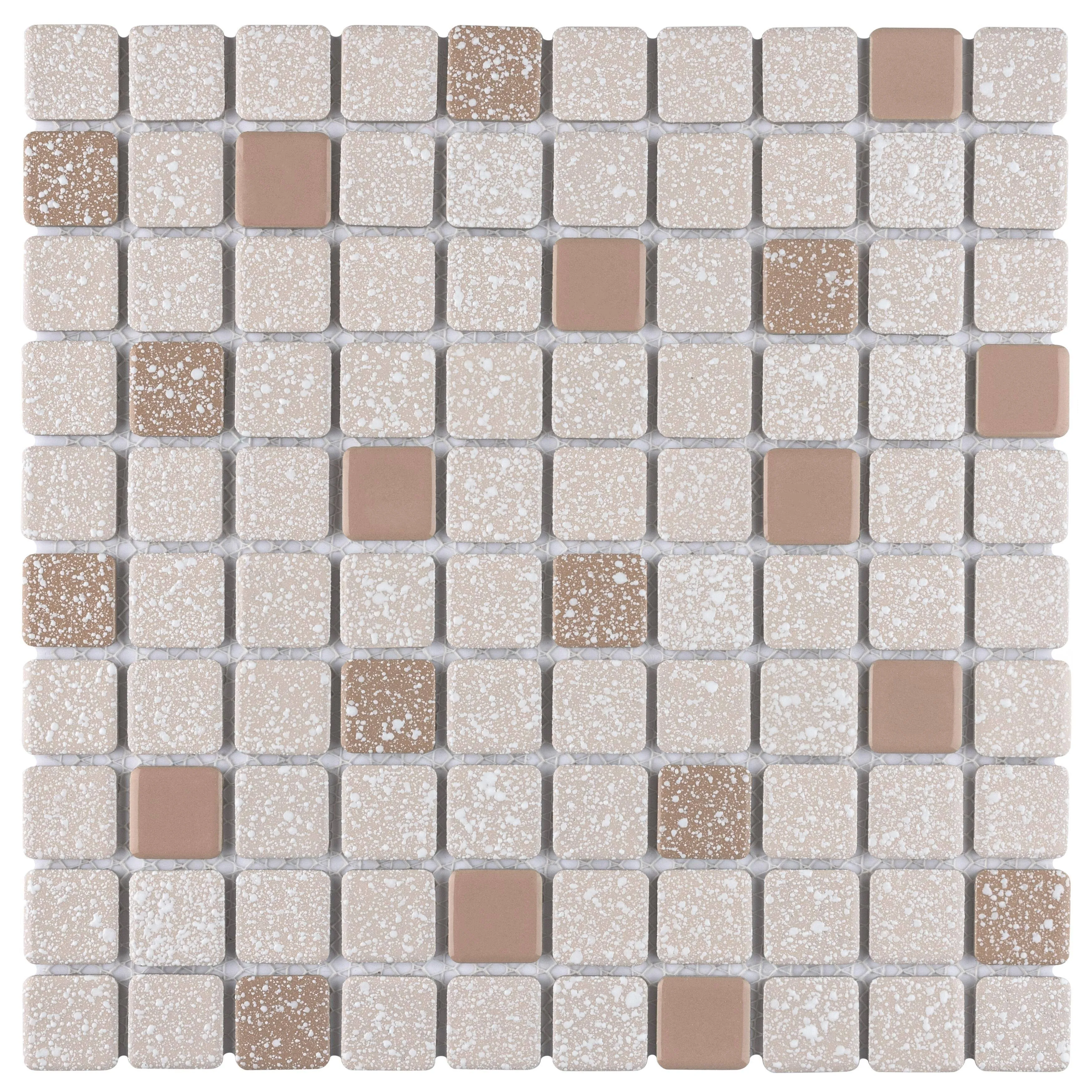 Merola Tile Crystalline Square Beige 12" x 12" Porcelain Floor and Wall Tile - Sample Swatch