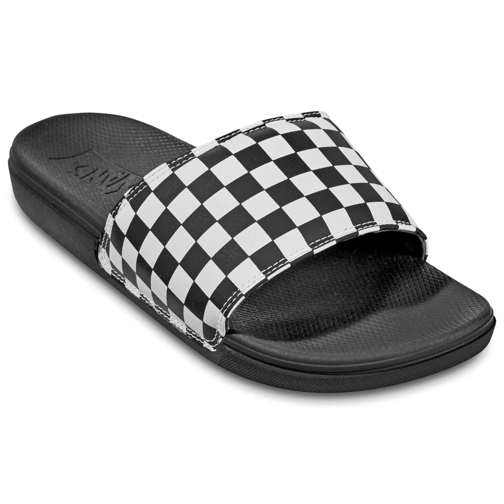 Vans La Costa Slide On Checkerboard True White Black