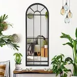 Wall Mirror Window Decorative Mirrors Arched Farmhouse for Living Room Bedroom Entryway Bathroom Vanity (47.24” x17.32” x0.9”)