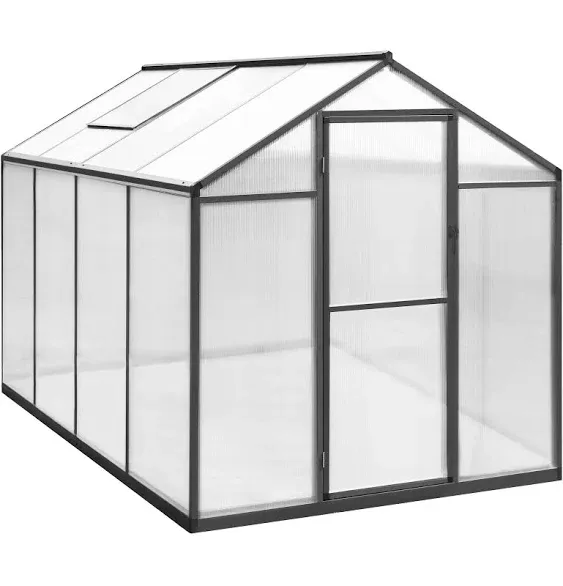 Veikous Aluminum Walk-In Garden Greenhouse Kit and Lockable Door