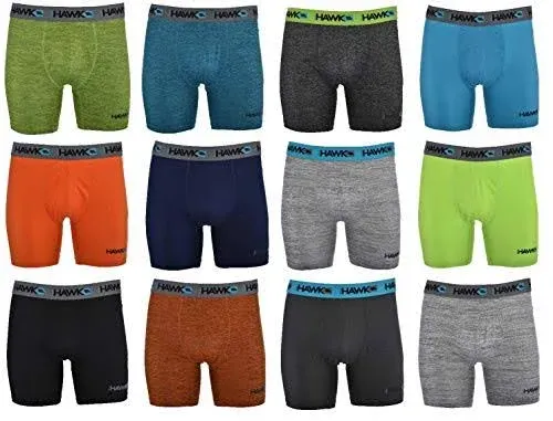 Tony Hawk Mens Performance Boxer Briefs - 12-Pack Athletic Fit Breathable Tagless Underwear, Men's, Size: Medium, Blue