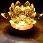  Crystal LED Night Light - USB Powered 7 Color Change Crystal Lotus Decoration 