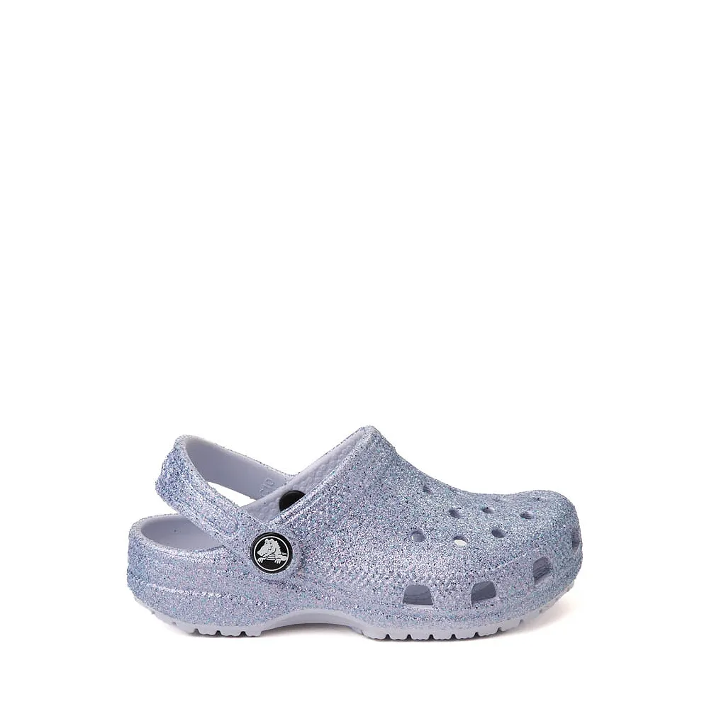 Crocs Classic Purple Glitter Toddler Girls' Clog Shoes, Size: 4