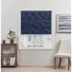 Exclusive Home Prague Trellis 100% Blackout Roman Shade, 23"x64", Navy