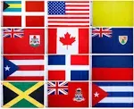 Boat Flags, Set of 12 Courtesy &amp; Quarantine Flags for US, Canada, Bermuda, Baham