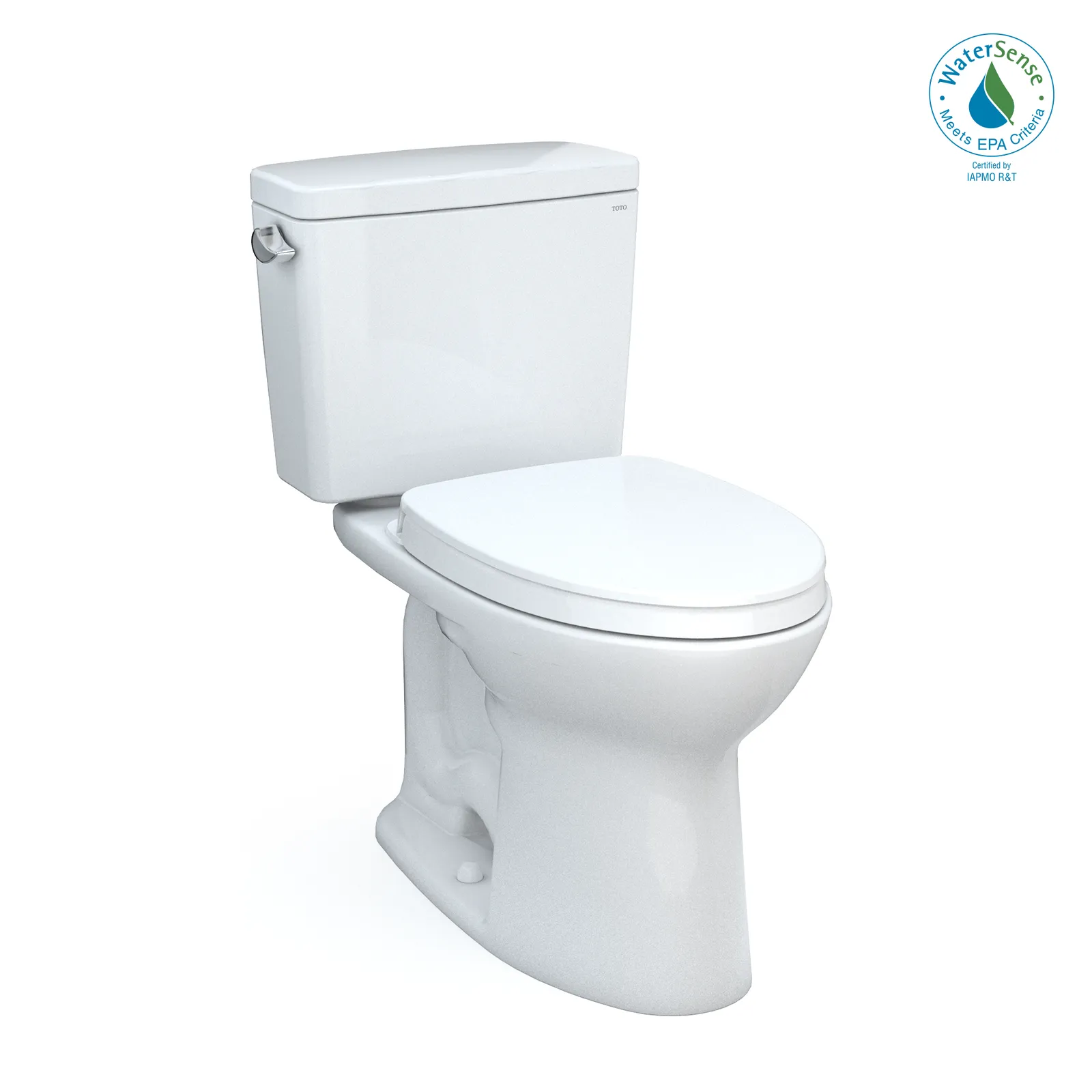 TOTO Drake Two-Piece Elongated 1.28 GPF Universal Height TORNADO FLUSH Toilet with 10 Inch Rough-In, CEFIONTECT, and SoftClose Seat, WASHLET+ Ready, Cotton White - MS776124CEFG.10#01