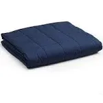 YnM Cotton 48 x 72 In 15 Lb Weighted Blanket for Twin & Full Beds, Navy (Used)