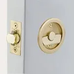 Emtek 2145US4 Round Tubular Privacy Pocket Door Lock Satin Brass