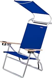 4 Position Portable Folding Beach Chair with Canopy