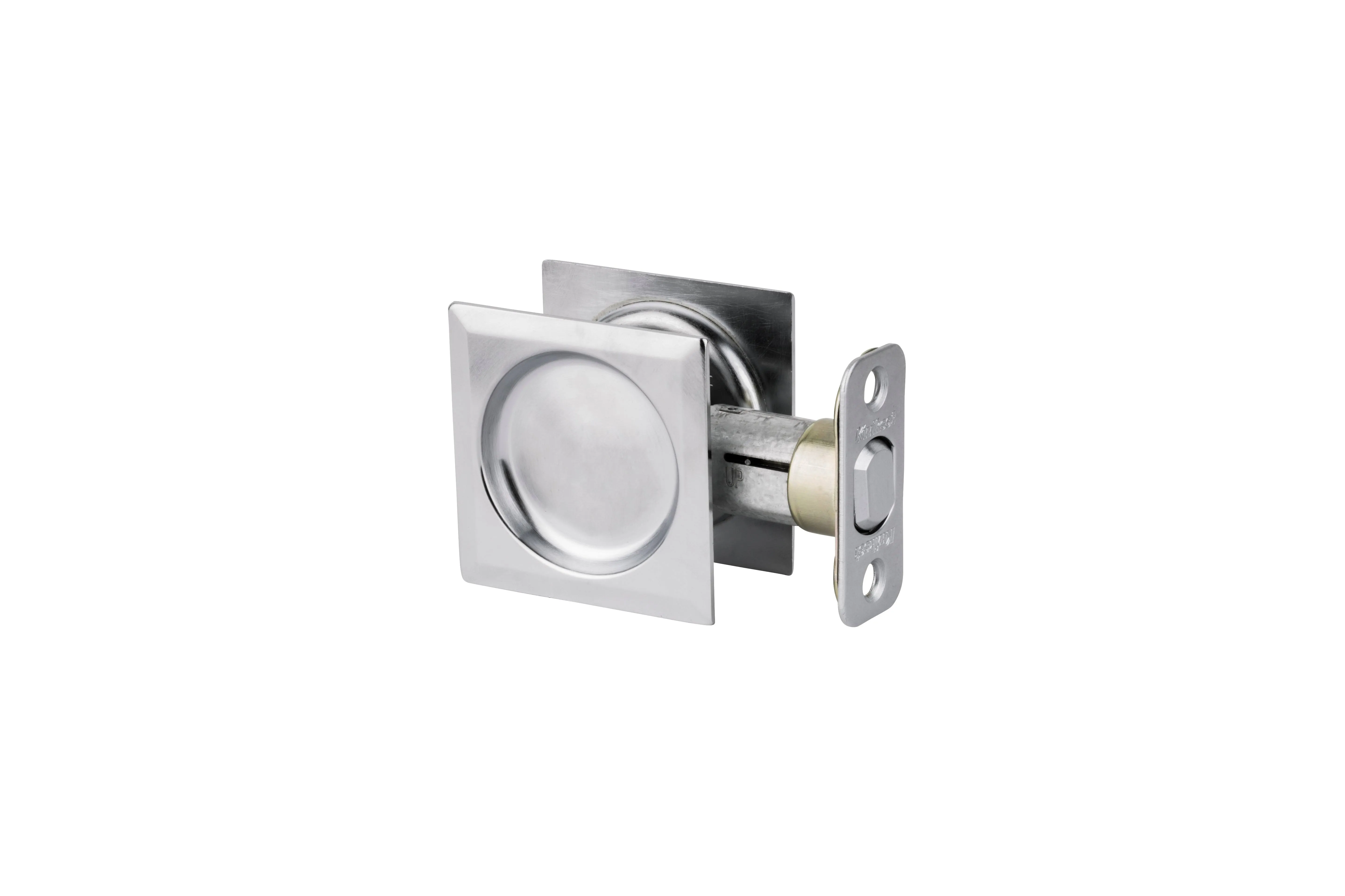 Kwikset 334SQT-26D Passage Pocket Door Lock - Square Satin Chrome