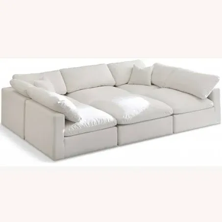 Meridian Furniture Plush Standard Cream Velvet Modular Sectional