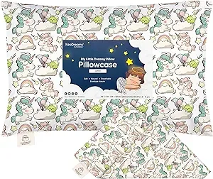 KeaBabies Toddler Pillowcase for 13X18 Pillow - Organic Toddler Pillow Case for Boy, Kids - 100% Natural Cotton Pillowcase for Miniature Sleepy Pillows - Pillow Sold Separately (Unicorn Dreams)