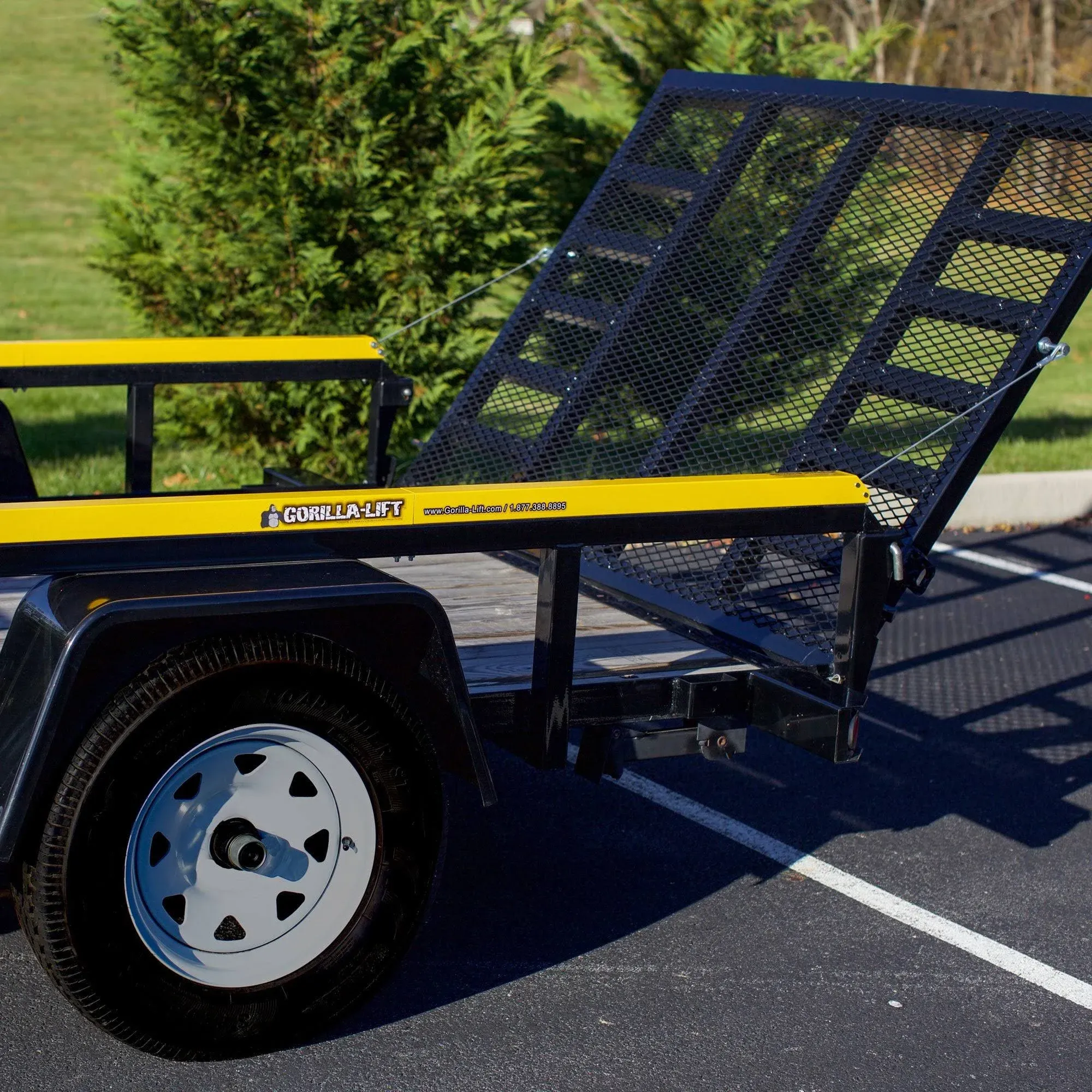 Gorilla Lift 2 Sided Tailgate Utility Trailer Gate &amp; Ramp Lift System, (2 Pack)