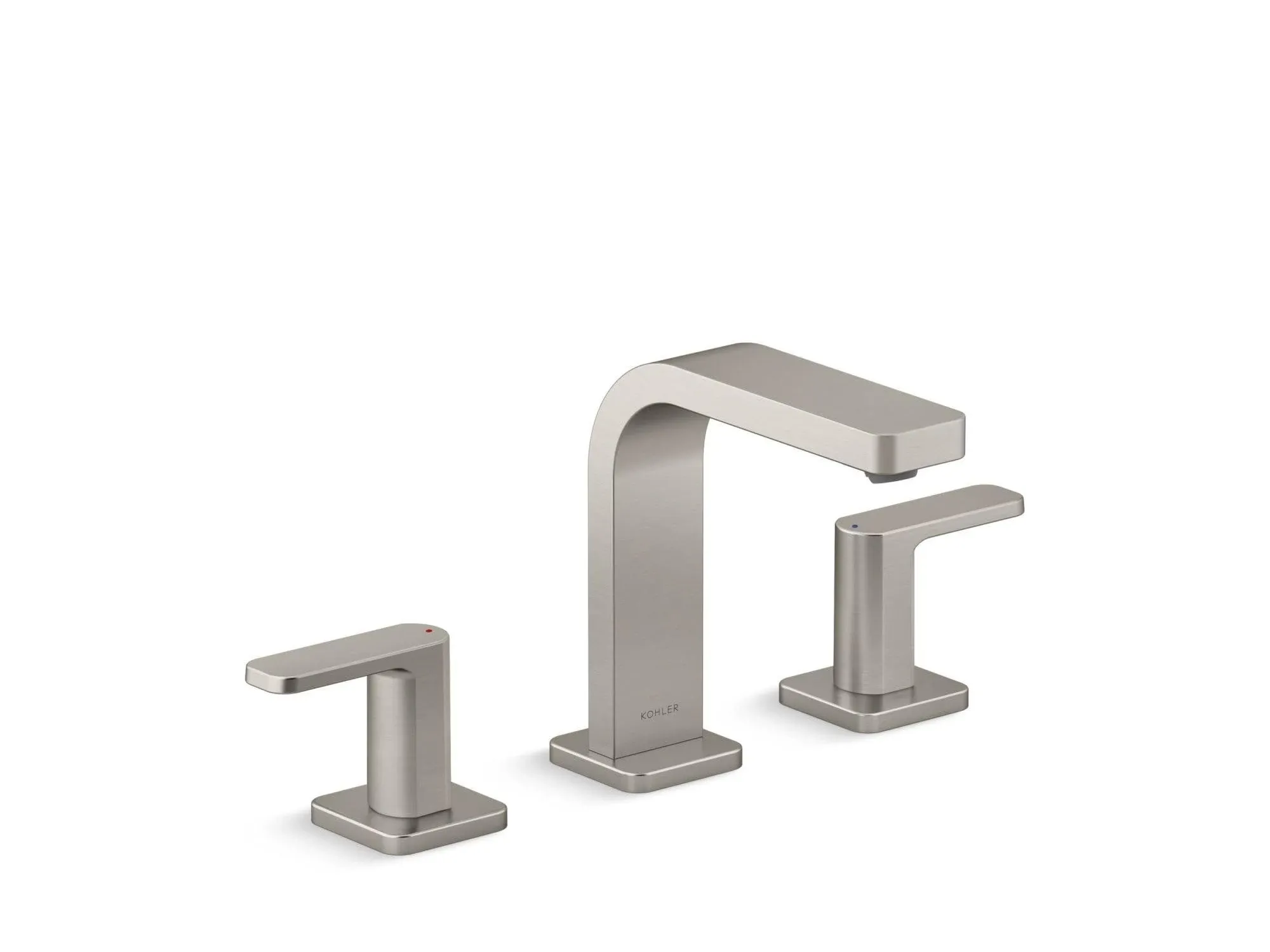 Kohler K-23484-4N Parallel Widespread Bathroom Sink Faucet, 0.5 GPM - Vibrant Brushed Nickel